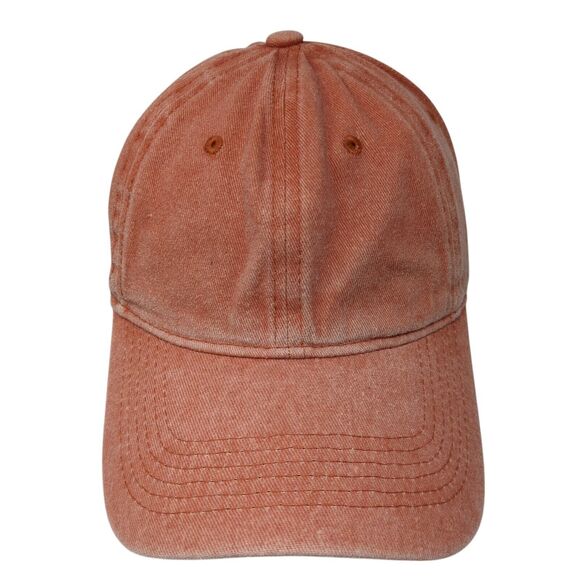 Unbranded Slideback Hat Orange One Size Solid Adjustable 6 Panel Blank - Picture 1 of 8